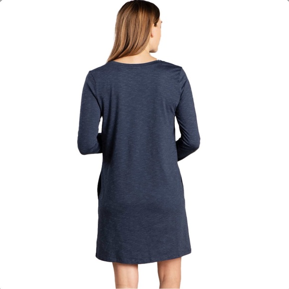 Toad & Co Windmere II Womens Dress Sz Small Navy Round Neck Long Sleeve Pullover - Picture 2 of 2